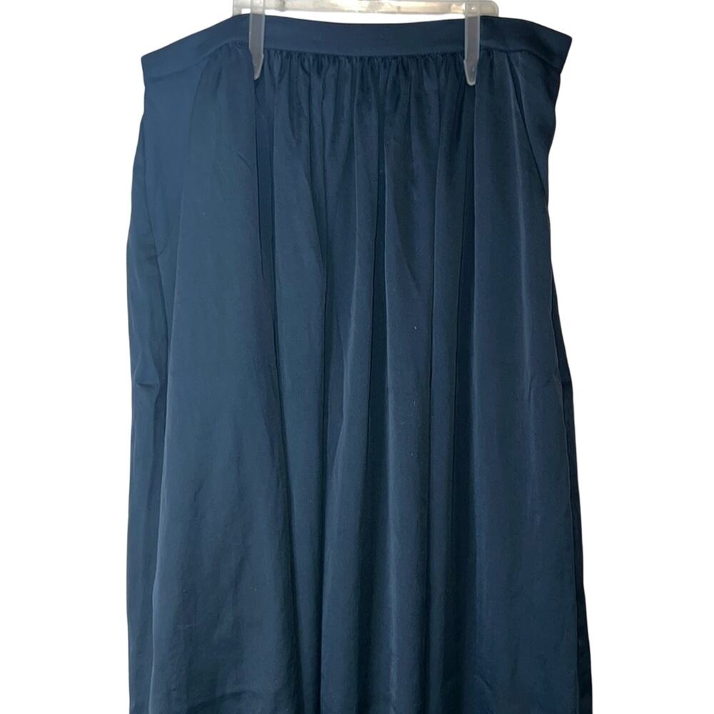 Maison Jules Solid Navy Stone “Manila” Maxi Skirt, Pockets, Zipper, Size M, NWT!
